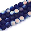 Frosted Transparent Glass Beads Strands GLAA-T032-T10mm-MBB15-1