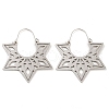 Non-Tarnish 304 Stainless Steel Hollow Star Hoop Earrings EJEW-P248-06P-2