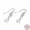 Anti-Tarnish Rhodium Plated 925 Sterling Silver Earring Findings STER-F048-41P-3