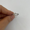 Brass Micro Pave Clear Cubic Zirconia Finger Rings FS-WGE303B-42-1
