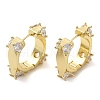 Rack Plating Brass Micro Pave Cubic Zirconia Hoop Earring EJEW-C079-06G-1