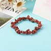 Natural Red Jasper Chip Beads Stretch Bracelets for Children BJEW-JB06388-09-2