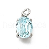 Brass Glass Charms KK-V011-33P-1