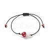 5Pcs 5 Color Lampwork Mushroom Braided Bead Bracelets BJEW-TA00203-4