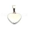 Tarnish Resistant Trendy 304 Stainless Steel Blank Heart Pendants STAS-N012-38P-2