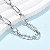 304 Stainless Steel Oval Link Anklets for Women AJEW-U025-01P-3