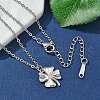 Clover 304 Stainless Steel Pendant Necklaces NJEW-M109-01P-4