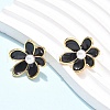 Flower 304 Stainless Steel Stud Earrings EJEW-C142-02G-01-3