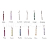 12Pcs 12 Styles Natural Mixed Stone Faceted Round Beaded Pendants PALLOY-JF03556-02-1