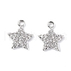 Brass Micro Pave Clear Cubic Zirconia Charms KK-E068-VF269-2