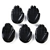 Natural Black Stone Pendants G-K359-03B-1