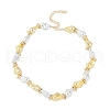 Two Tone Alloy Irregular Twist Beaded Necklaces for Women NJEW-Z043-01PG-01-2