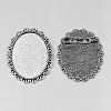Vintage Tibetan Style Alloy Brooch Cabochon Bezel Settings X-PALLOY-O037-31AS-1