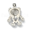 Brass Micro Pave Cubic Zirconia Pendants ZIRC-F137-01P-2