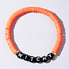 Halloween Theme Handmade Polymer Clay Heishi Beads Stretch Bead Bracelets for Men Women RY8456-2-1