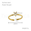 304 Stainless Steel Micro Pave Clear Cubic Zirconia Cuff Rings for Women FS-WGE9F4E-04-2