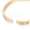 Brass Hinged Bangle with Crystal Rhinestone for Women BJEW-S118-127G-3