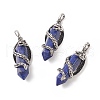 Natural Lapis Lazuli Pointed Pendants G-C051-01A-1