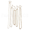 5Pcs 5 Styles Iron & Brass Chain Necklaces Set NJEW-V003-06G-2