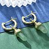 Natural Mixed Stone Hoop Earrings EJEW-P306-01G-4