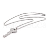 Non-Tarnish Key 201 Stainless Steel Pendant Necklace NJEW-F320-01P-2