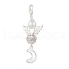 Angel Pave Disco Ball Pendant Decorations HJEW-JM03066-5