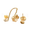 PVD Vacuum Plating 304 Stainless Steel Dangle Chains Stud Earrings EJEW-C049-01G-3