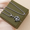 Star Moon Stainless Steel Crystal Rhinestone Pendant Necklaces FS-WGC8607-01-3