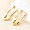 Brass Lock Hoop Earrings EJEW-Z121-03G-2
