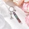 Yoga Natural Amethyst & Carnelian & Red Jasper & Green Aventurine & Tiger Eye & Synthetic Turquoise Keychains KEYC-JKC01221-02-2