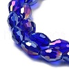 Transparent Electroplate Glass Beads Strands EGLA-A037-T6x8mm-B03-3
