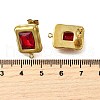 304 Stainless Steel Cubic Zirconia Stud Earring Findings STAS-B087-07A-G-3