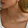 Brass Hollow Flower Earrings & Necklaces Sets for Women PS7581-4