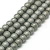 Non-magnetic Synthetic Hematite Beads Strands G-K015-6mm-02F-2