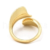 Leaf Shape Rack Plating Brass Open Cuff Rings RJEW-G294-02G-3