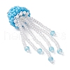 Glass Seed Beaded Jellyfish Pendants PALLOY-MZ00660-04-3