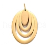 Oval 304 Stainless Steel Pendants STAS-M121-01G-1
