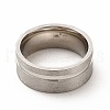 Non-Tarnish 201 Stainless Steel Grooved Finger Ring Settings STAS-P323-06P-2