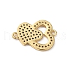 Rack Plating Brass Micro Pave Cubic Zirconia Connector Charms KK-O142-26G-2