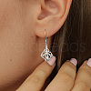 925 Sterling Silver Clear Cubic Zirconia Leaf Dangle Earrings HL7043-2-1