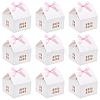 House Shape Paper Jewelry Storage Gift Box CON-WH0088-68-1