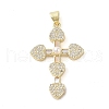 Brass Micro Pave Clear Cubic Zirconia Pendants KK-Q813-16I-G-1