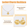 FIBLOOM 2Pcs 2 Colors Stainless Steel Shell Shape Locket Pendant Necklaces Set NJEW-FI0001-28-4