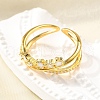 Star 925 Sterling Silver Cubic Zirconia Rings for Women RJEW-S631-01G-2