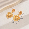 Vintage Alloy Heart Dangle Stud Earrings BF4834-3