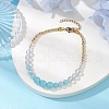 Opalite & Cat Eye Beaded Anklets AJEW-AN00612-2