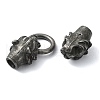 Tibetan Style 304 Stainless Steel Spring Gate Rings FIND-Z046-02AS-01-3