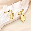 Brass Leaf Cuff Earrings EJEW-F369-01G-3