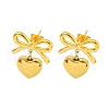 Bowknot Ion Plating(IP) 304 Stainless Steel Stud Earrings EJEW-R164-01G-1
