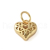 925 Sterling Silver 3D Hollow Flower Heart Charms STER-M099-02G-1